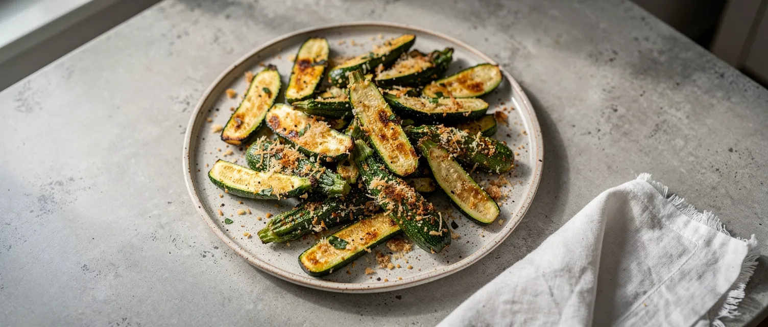 Einfache Geröstete Zucchini mit Knoblauch und Parmesan