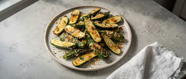 Einfache Geröstete Zucchini mit Knoblauch und Parmesan