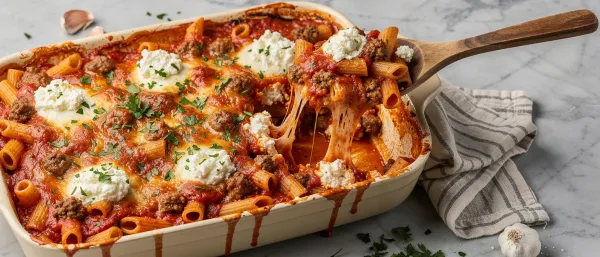 Überbackene Mostaccioli