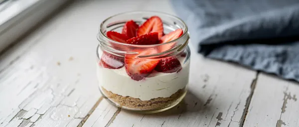 Erdbeer-Käsekuchen im Glas