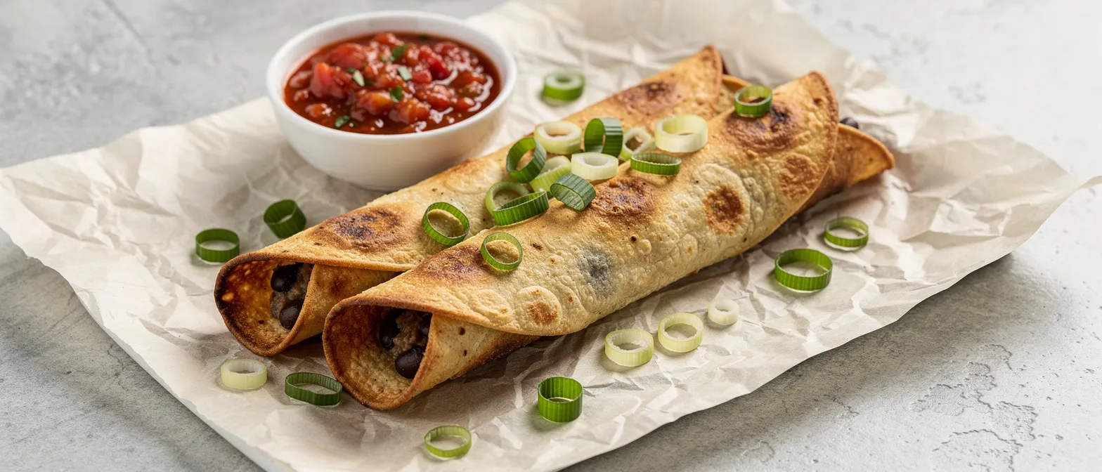 Cremige Schwarze Bohnen Taquitos