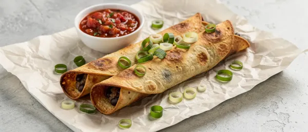 Cremige Schwarze Bohnen Taquitos