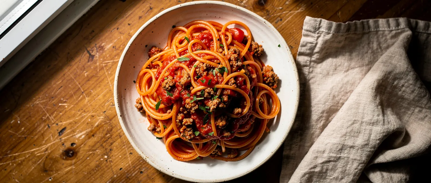 One-Pot Pasta mit Hackfleischsauce