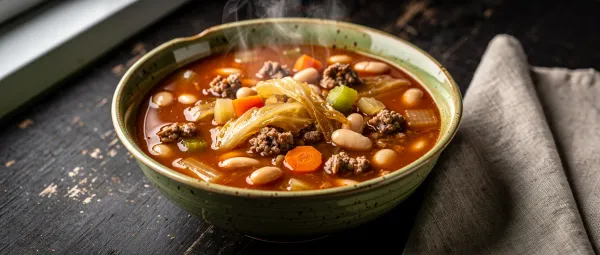 Ungarische Kohl-Wurst-Bohnen-Suppe