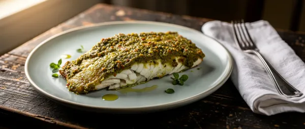 Zackenbarschfilet mit Pestokruste