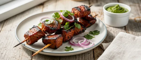 Gegrillte Lammspieße Tandoori-Art