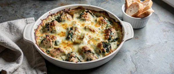 Artischocken-Hähnchen-Spinat-Dip