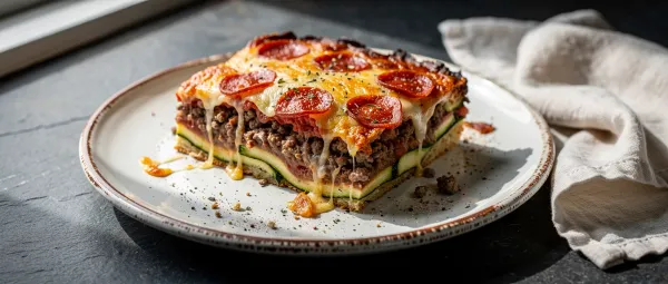 Low-Carb Zucchini-Pizza-Auflauf