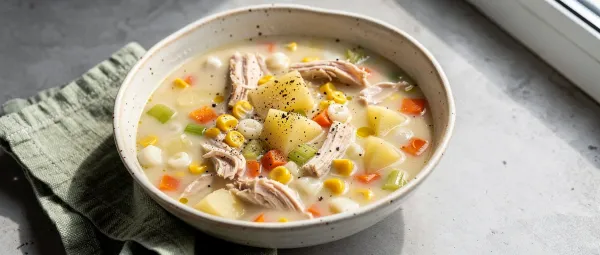 Cremige Hähnchen-Mais-Suppe