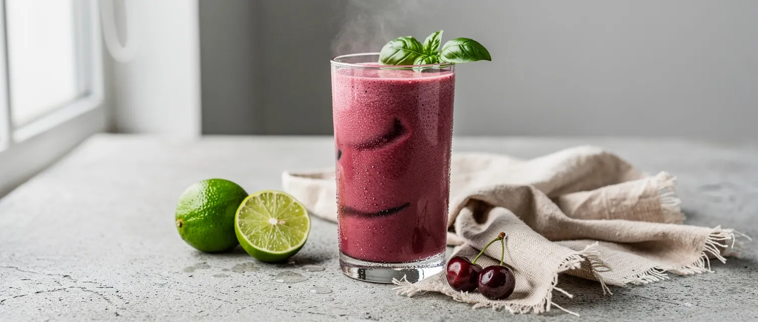 Kirsch-Limetten-Basilikum-Smoothie