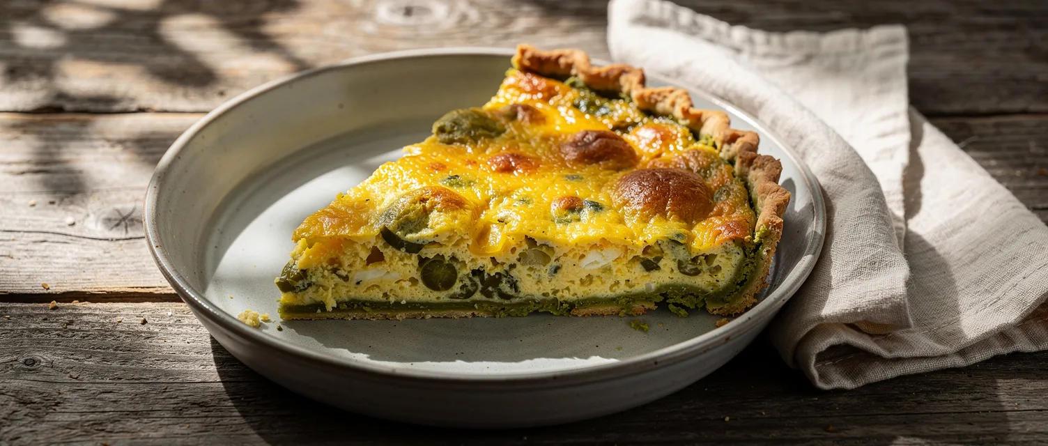 Grüne-Chili-Quiche ohne Boden