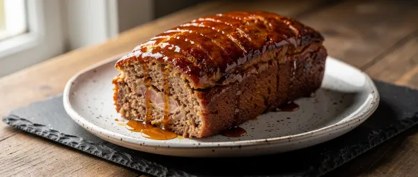 Geräucherter Schinken-Hackbraten mit süß-saurer Glasur