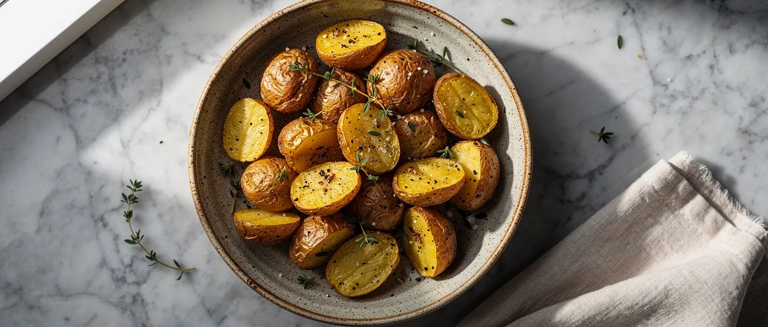 Zitronen-Thymian-Babysalatkartoffeln aus der Heißluftfritteuse