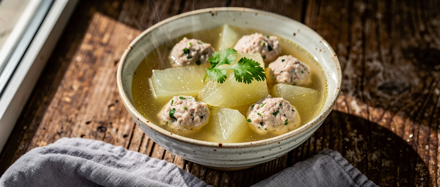 Wintermelonen-Fleischbällchensuppe