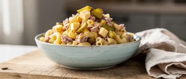 Thunfisch-Nudel-Salat mit Gewürzgurken