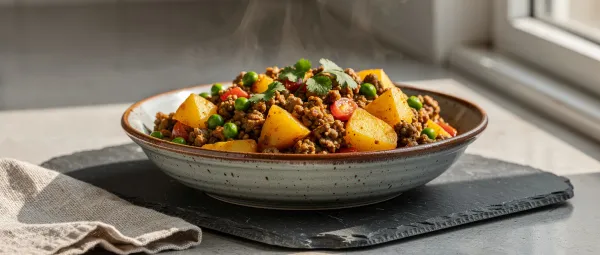 Hackfleisch-Kartoffel-Curry (Keema Aloo)