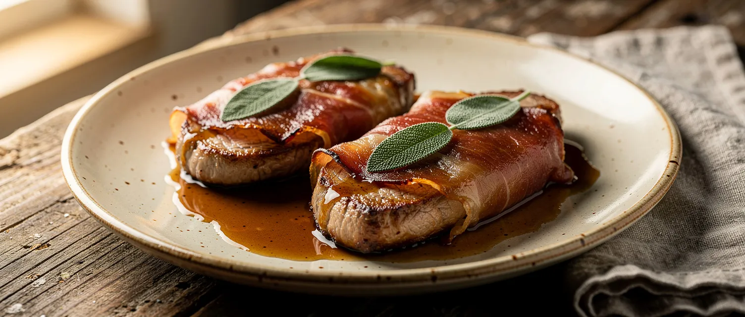 Schweinefilet Saltimbocca mit Salbeisoße