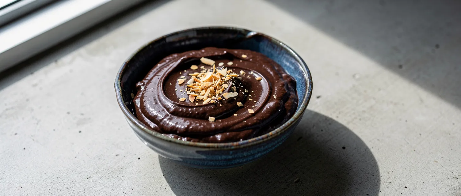 Dunkler Schoko-Tapioka-Pudding