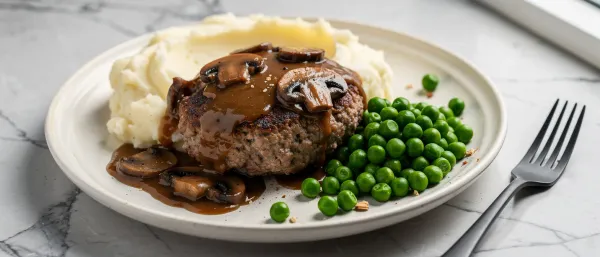 Salisbury Steak mit Pilzrahmsauce