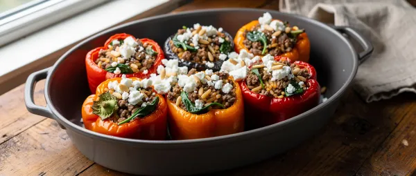 Griechische Gefüllte Paprika mit Orzo