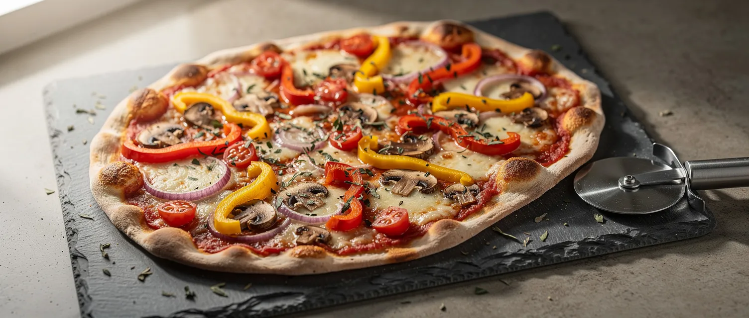 Naan-Gemüse-Pizza