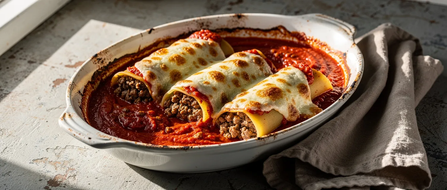Manicotti mit Fleischfüllung