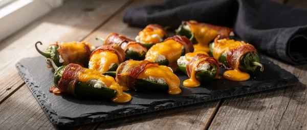 Gefüllte Jalapeños mit Speck