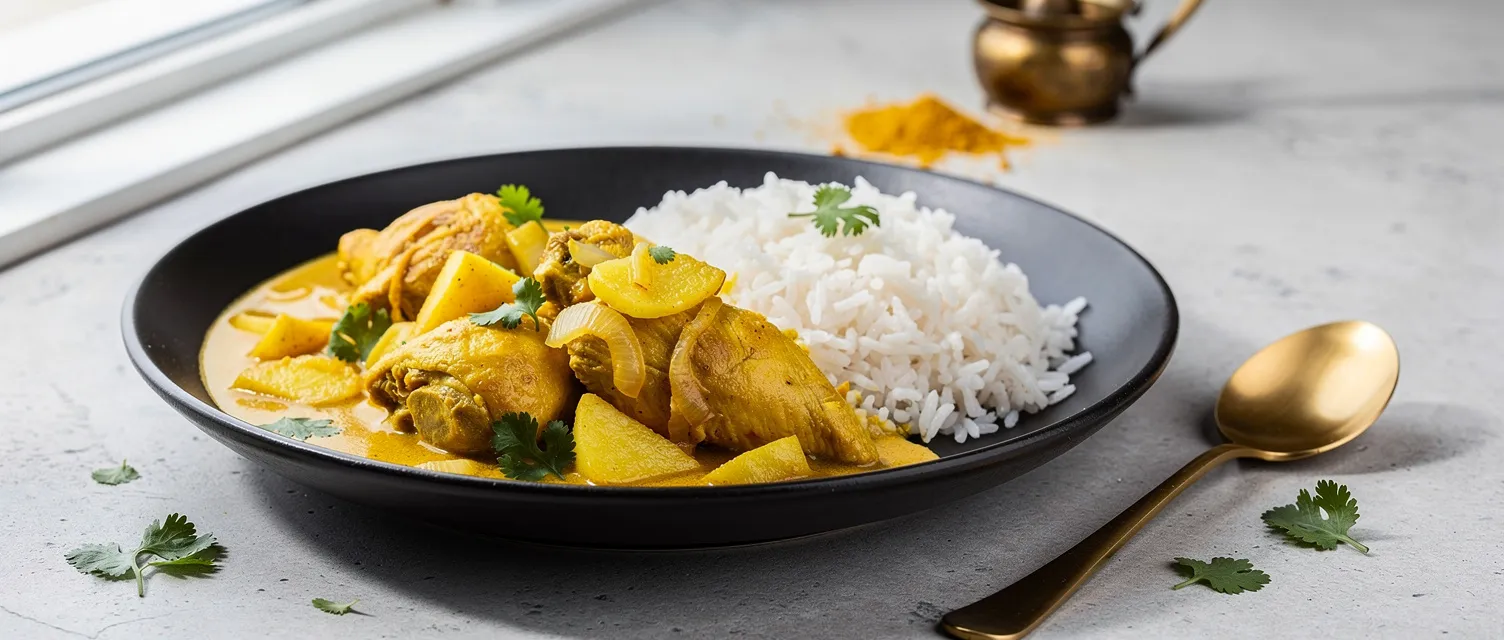 Hähnchen und Apfel Curry aus dem Ofen