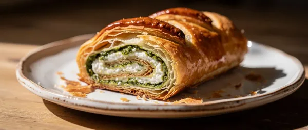 Blätterteig-Pesto-Ricotta-Rolle