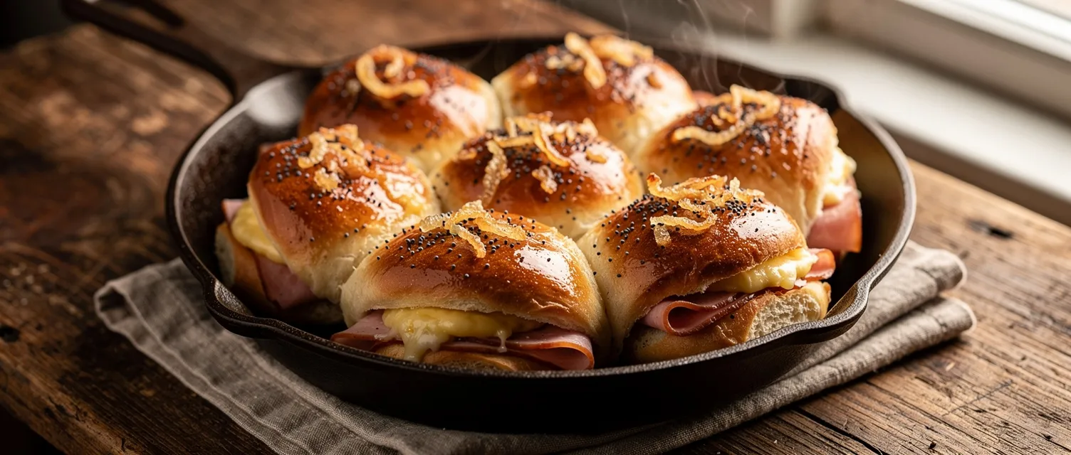 Kleine Schinken-Käse-Brötchen
