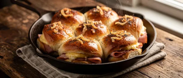 Kleine Schinken-Käse-Brötchen
