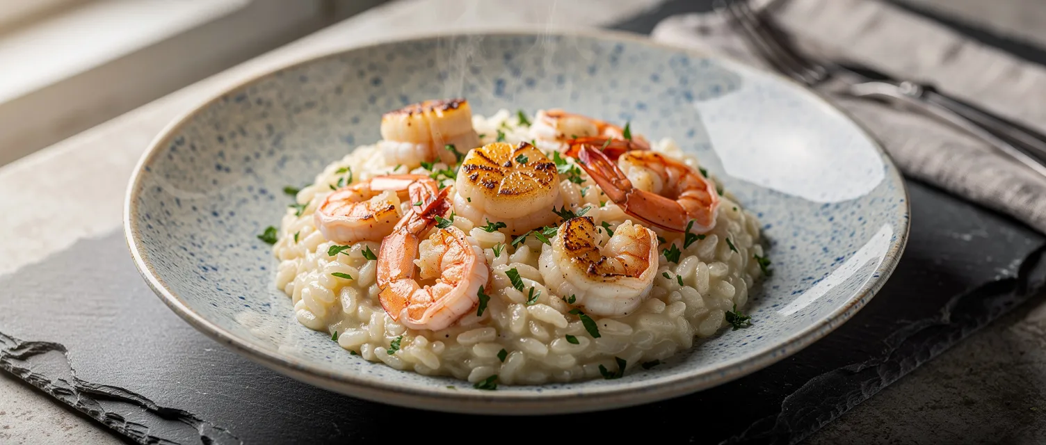 Italienisches Garnelen- und Jakobsmuschel-Risotto