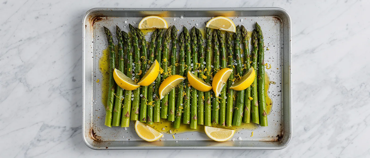 Zitronen-Knoblauch-Spargel aus dem Ofen