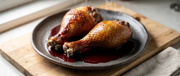 Saftige Gebratene Putenkeulen mit Weinsoße