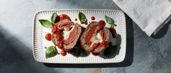 Kleine italienische Hackbraten mit Käsefüllung aus der Heißluftfritteuse