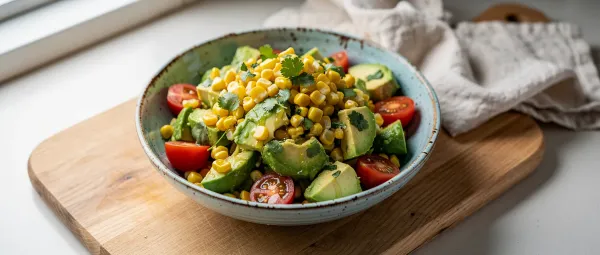Avocado-Mais-Salat mit Honig-Limetten-Dressing
