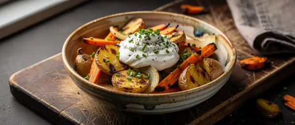 Gegrillte Kartoffel-, Karotten- und Zwiebelpäckchen