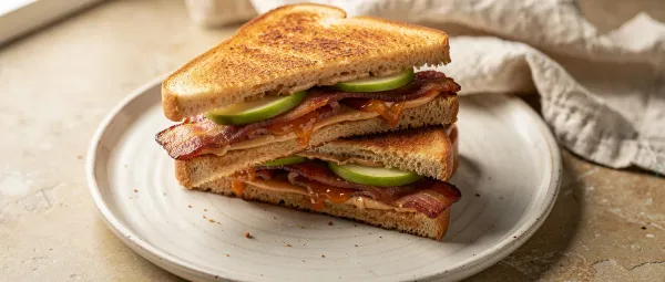 Gegrilltes Speck-Apfel-Sandwich