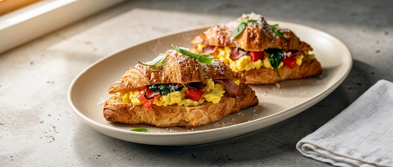 Frühstücks-Croissant-Boote aus der Heißluftfritteuse