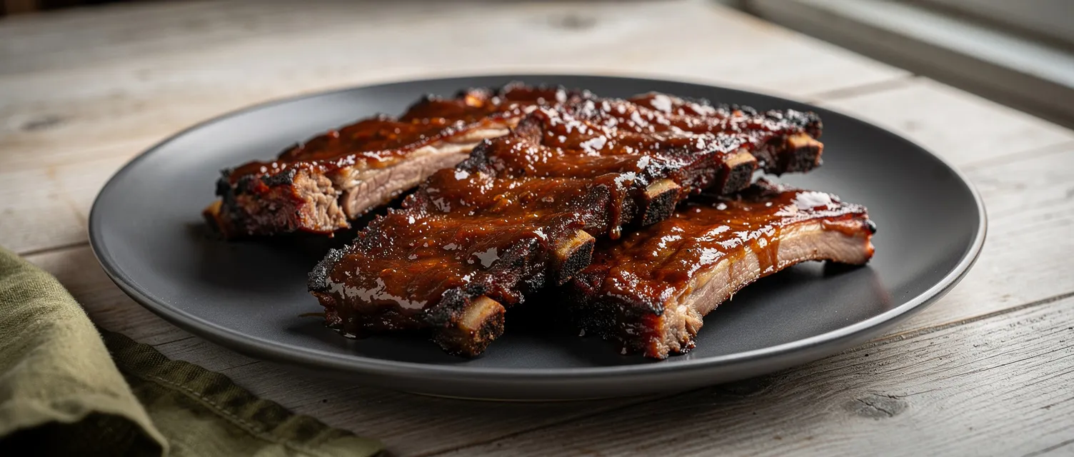 Langsam gegarte Spareribs in Barbecue-Sauce