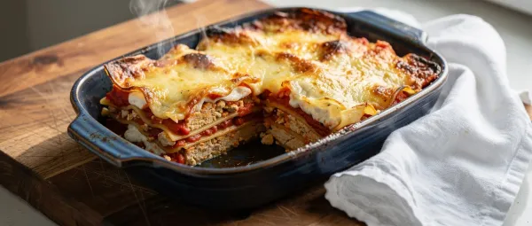 Tofu-Lasagne mit Mozzarella