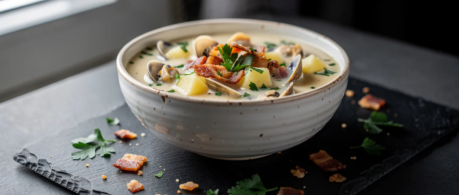Klassische Muschelsuppe