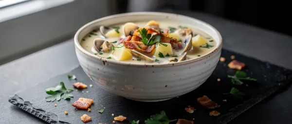 Klassische Muschelsuppe