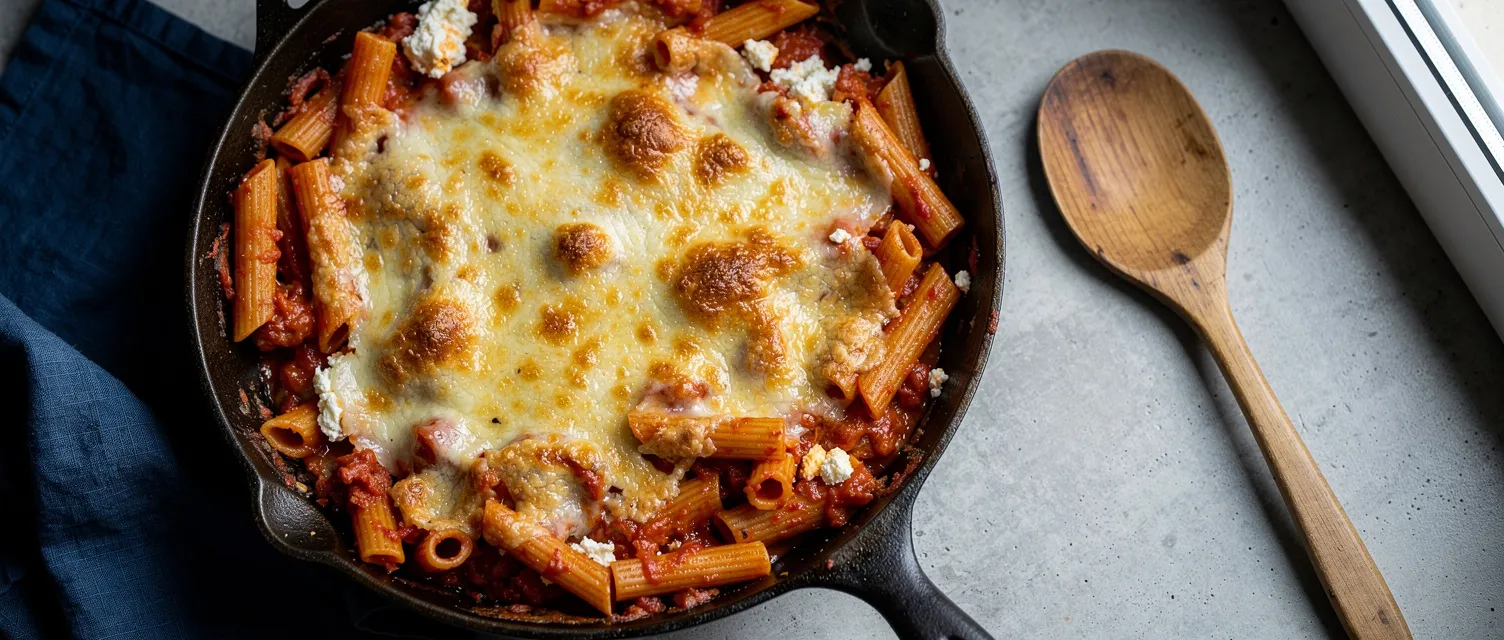 Einfacher Überbackener Ziti-Nudelauflauf
