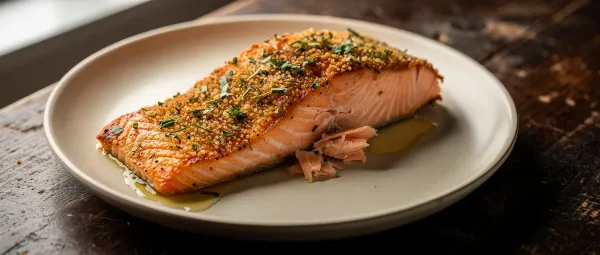 Ofen-Lachs mit Parmesan-Kräuter-Kruste