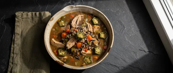 Wildtruthahn-Gumbo mit Wildreis