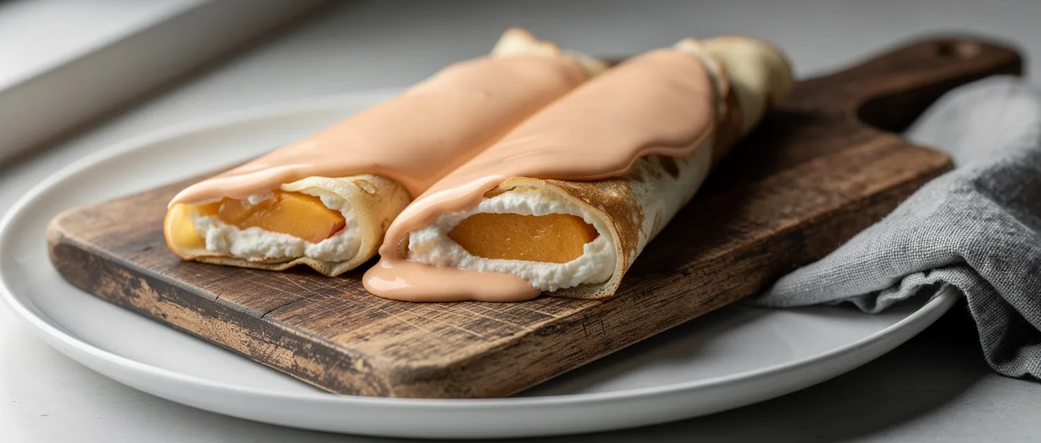 Süße Pfirsich-Ricotta-Füllung für Crêpes