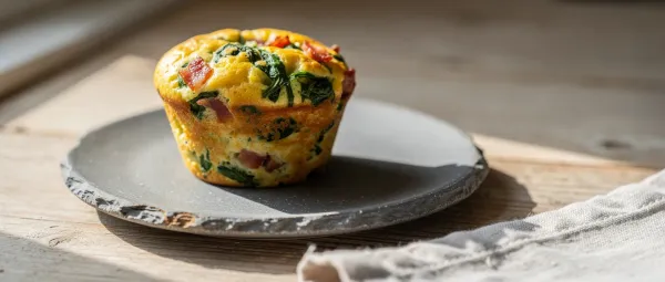Eier-Muffins mit Spinat und Speck