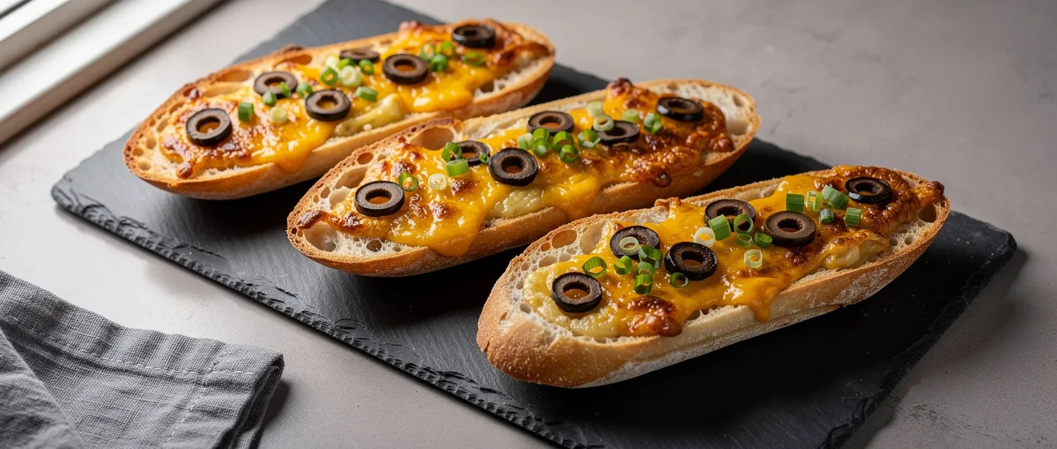 Käsebrötchen mit Oliven und Frühlingszwiebeln